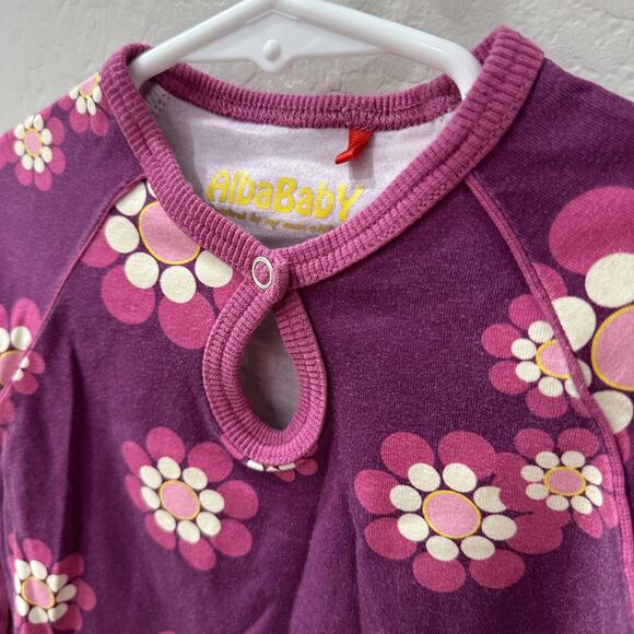 Alba of Denmark Purple Retro Floral Long Sleeve Dress - Picture 2 of 7